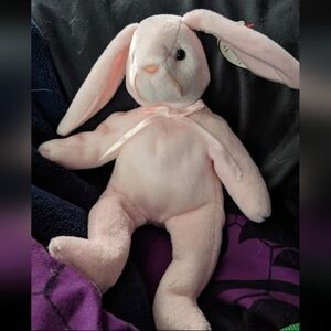 Ty Pink Plush Bunny with Ribbon Tag